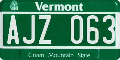 VT license plate AJZ063