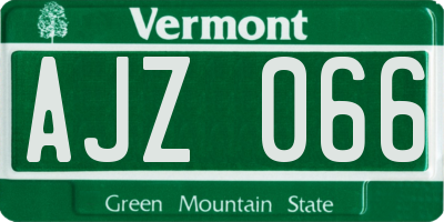 VT license plate AJZ066