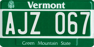 VT license plate AJZ067