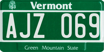 VT license plate AJZ069