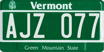 VT license plate AJZ077