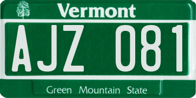 VT license plate AJZ081