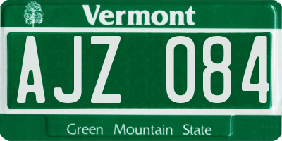 VT license plate AJZ084