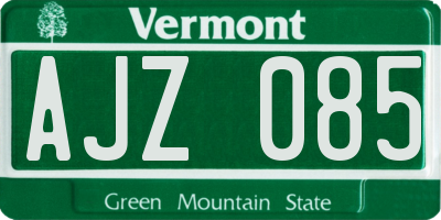 VT license plate AJZ085