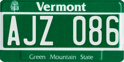 VT license plate AJZ086