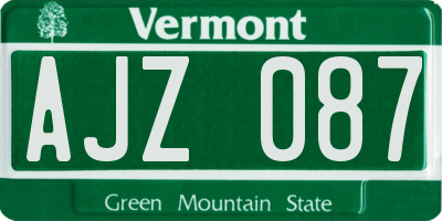 VT license plate AJZ087