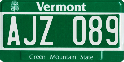 VT license plate AJZ089