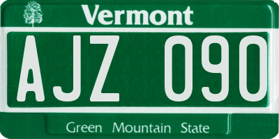VT license plate AJZ090