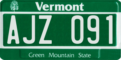 VT license plate AJZ091
