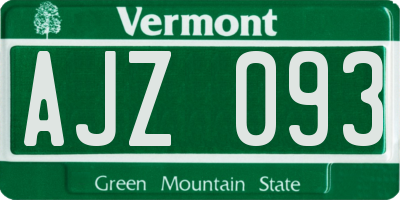 VT license plate AJZ093