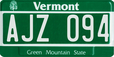 VT license plate AJZ094