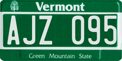 VT license plate AJZ095