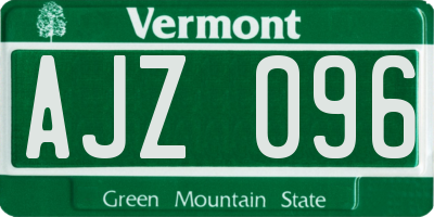 VT license plate AJZ096