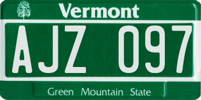 VT license plate AJZ097