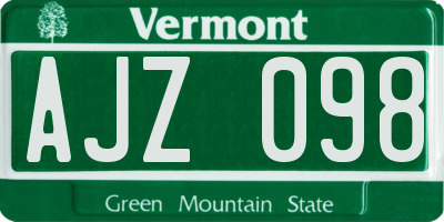 VT license plate AJZ098