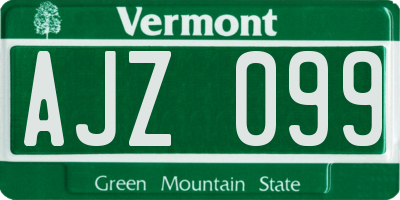 VT license plate AJZ099