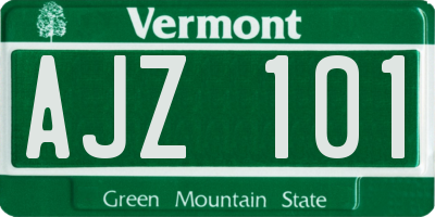 VT license plate AJZ101