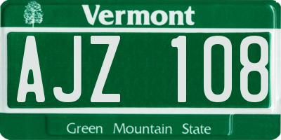 VT license plate AJZ108