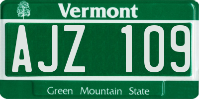 VT license plate AJZ109