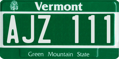 VT license plate AJZ111