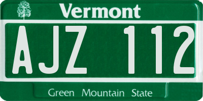 VT license plate AJZ112