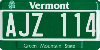VT license plate AJZ114