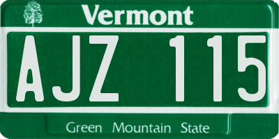 VT license plate AJZ115