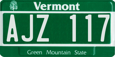 VT license plate AJZ117
