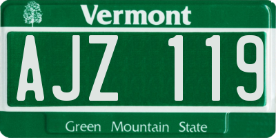 VT license plate AJZ119