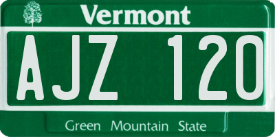 VT license plate AJZ120