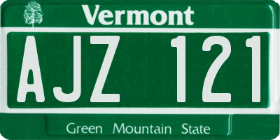VT license plate AJZ121