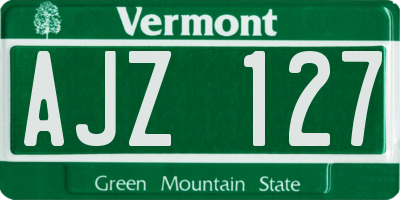 VT license plate AJZ127