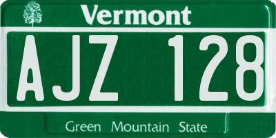 VT license plate AJZ128