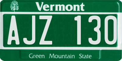 VT license plate AJZ130