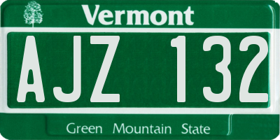 VT license plate AJZ132
