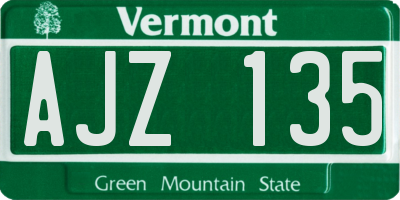 VT license plate AJZ135