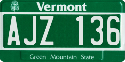 VT license plate AJZ136