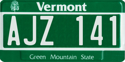 VT license plate AJZ141