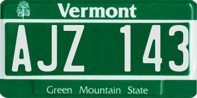 VT license plate AJZ143
