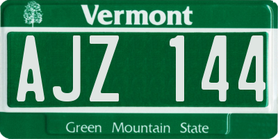 VT license plate AJZ144
