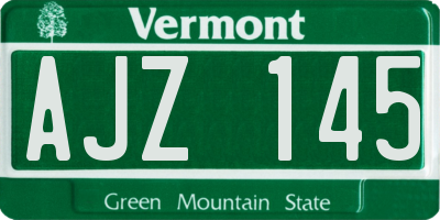 VT license plate AJZ145