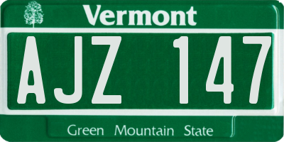 VT license plate AJZ147