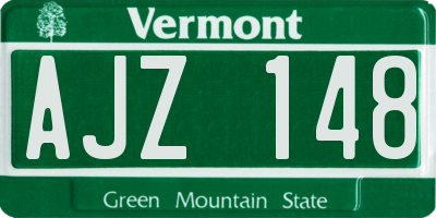 VT license plate AJZ148