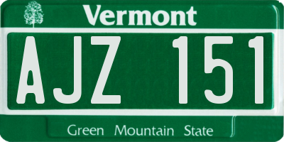 VT license plate AJZ151