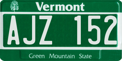 VT license plate AJZ152