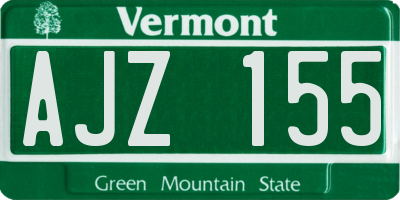 VT license plate AJZ155