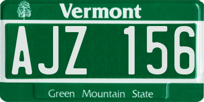 VT license plate AJZ156