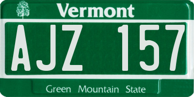 VT license plate AJZ157