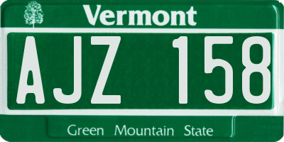 VT license plate AJZ158