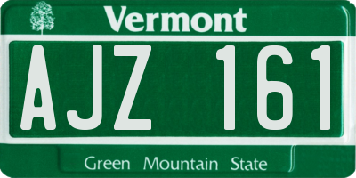 VT license plate AJZ161